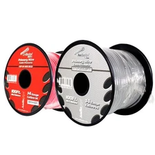 14 GA 100 FT Roll Red Gray Stranded Spool of CCA Primary Power Ground Wire Cable
