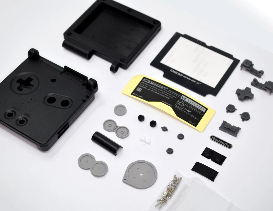 GBA SP Game Boy Advance SP Replacement Housing Shell Screen Lens (BLACK) - Image 2 of 3