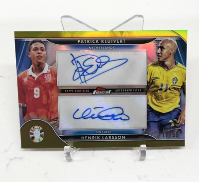2023 PATRICK KLUIVERT HENRIK LARSSON #'d /50 Topps Finest