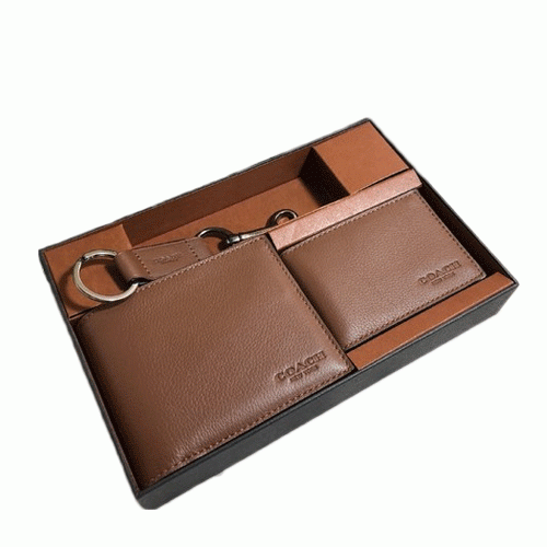 COACH Para hombres Compact ID Sport Cuero Billetera Regalo Set Silla Oscura F64118 CWH - Imagen 2 de 4