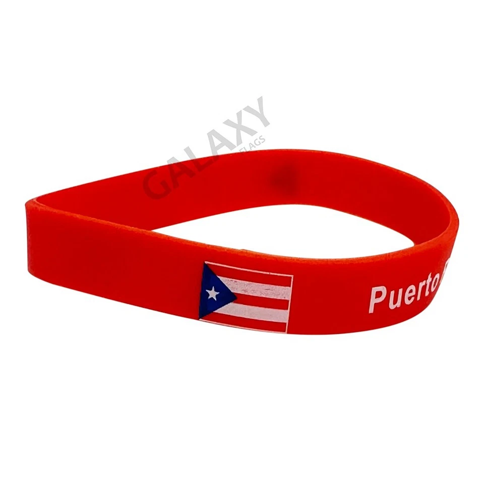 Puerto Rico Bracelet / Puerto Rico Flag Silicone Rubber Bracelet - Image 3 of 3