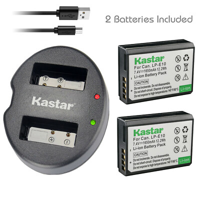 Kastar Digital Camera Battery + Charger Replacement for Canon LP-E10 E10 LC-E10
