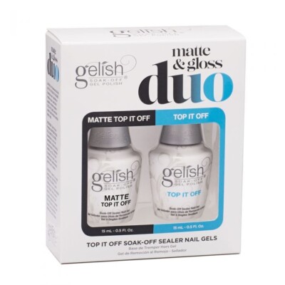 Harmony Gelish Soak-Off GLOSS TOP + MATTE TOP DUO 0.5oz/15ml FREE SHIPPING