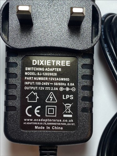 12V MAINS BUSH PDVD-312 DVD PLAYER AC ADAPTOR POWER SUPPLY CHARGER PLUG - Picture 2 of 10
