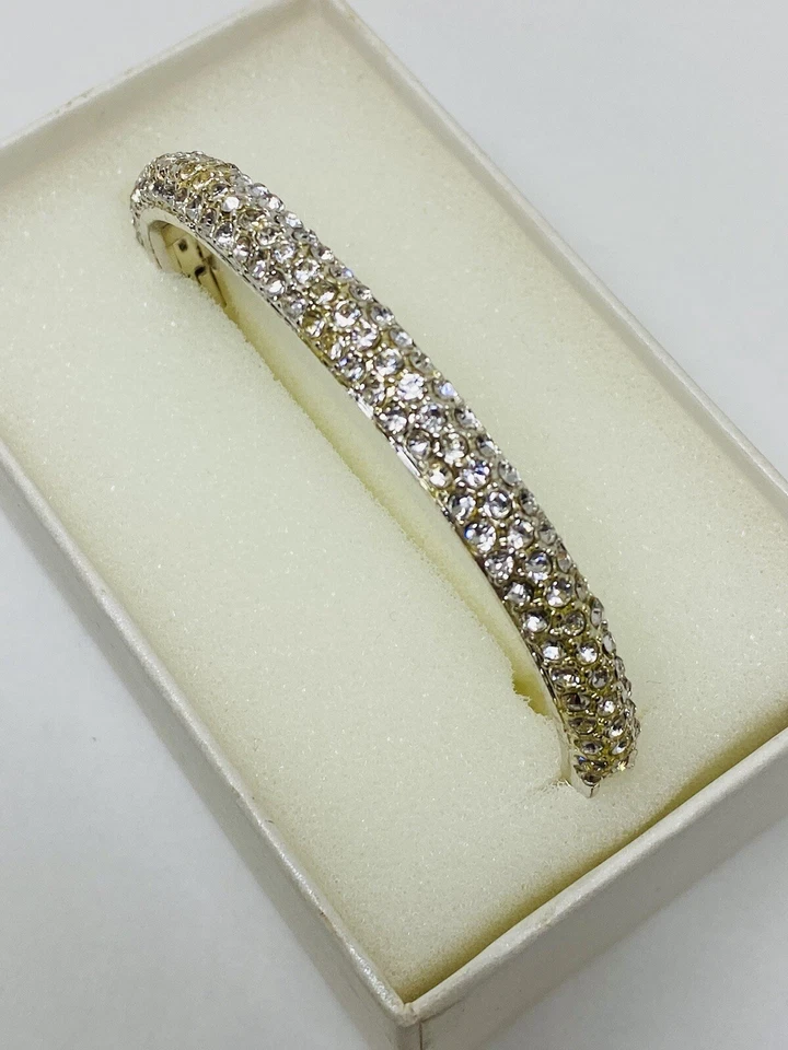 Anne Klein Crystal Pave Hinged Cuff Bracelet New in Box - Image 2 of 4