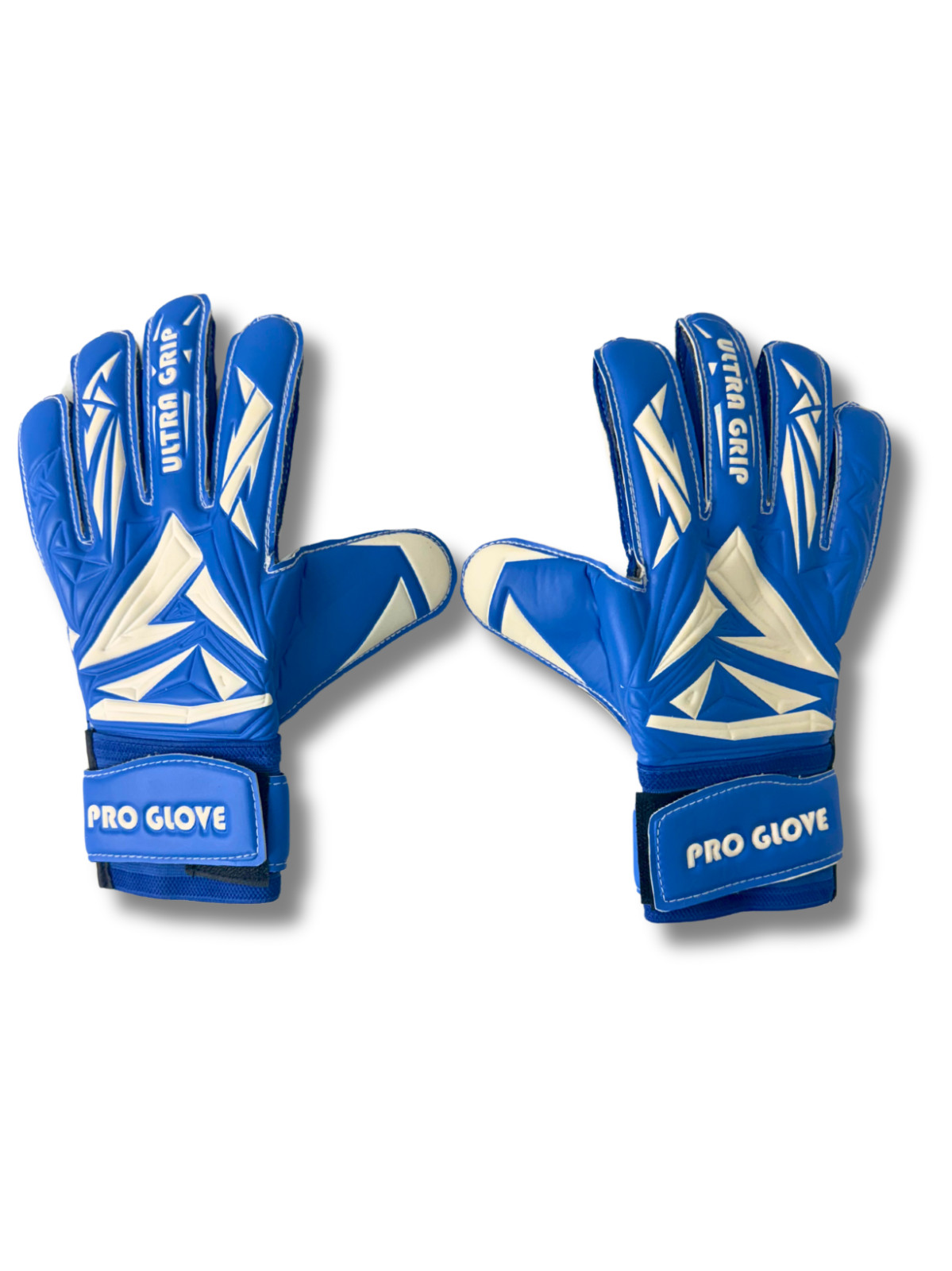 Just 4 Kicks Soccer Goalkeeper Gloves - Blue & White - Pro Level [Sizes 4-10]