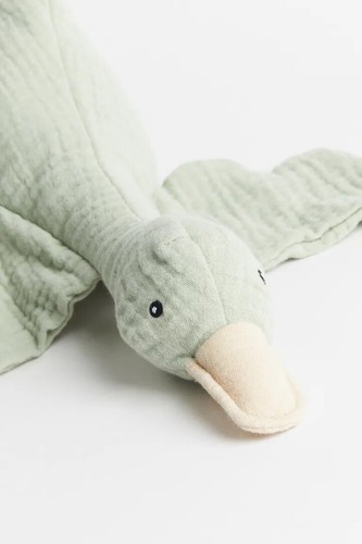 H&M Home Muslin Green GOOSE Duck Bird Lovey Security Baby Toy Soother - Picture 2 of 4