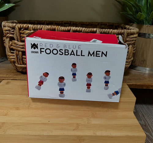 Futbolín Brybelly estilo antiguo para hombre con herrajes (juego de 26), rojo y azul - Imagen 2 de 7