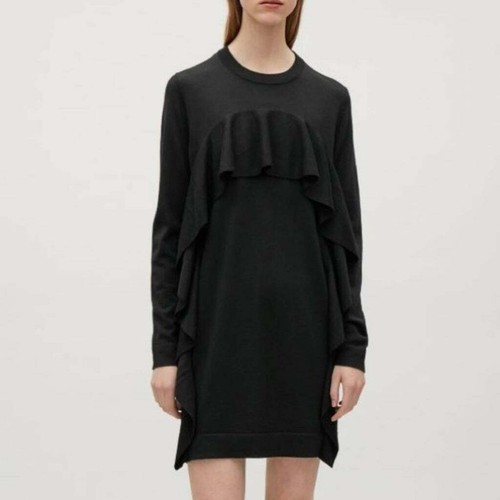COS Women's Knitted Black Merino Wool 