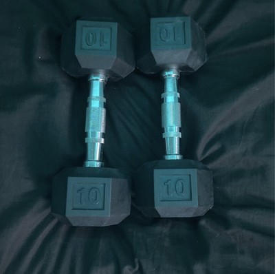 Weider DRH10 10lbs Rubber Hex Dumbbell