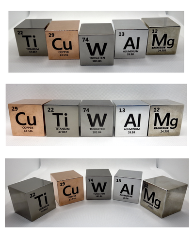 Set 5 de cubos de 38,1mm (1.5): tugnsteno, titanio, cobre, aluminio y magnesio - Imagen 2 de 46