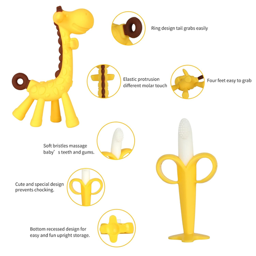 Baby Teething Toys, Silicone Baby Teether Freezer BPA Free, Soothe Babies Teethi - Picture 3 of 12