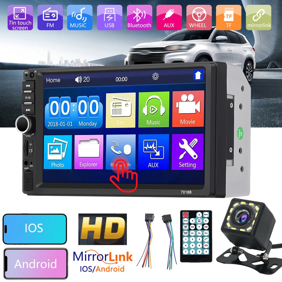 Radio Estereo De Pantalla Para Coche Carro WiFi Doble Din Bluetooth MP5 Player - Image 3 of 4