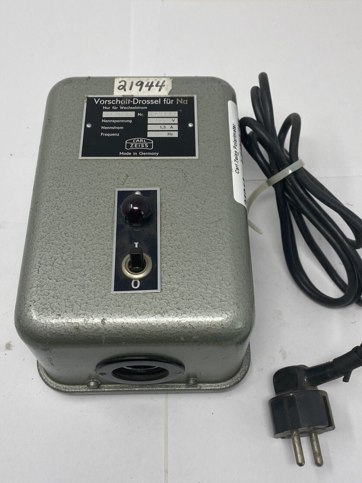 Carl Zeiss (39 26 13) Vintage Microscope Transformer, Light Source Power Supply