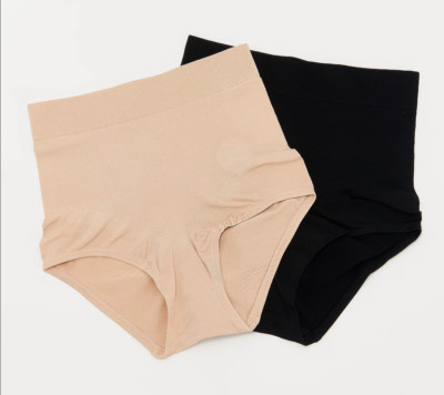  Breezies Seamless Shaping Brief Set of 2-Black/Sunbeige-Small  A392223 NEW