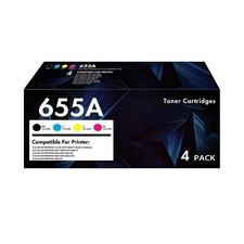 655A Toner Cartridge 4 Pack Compatible Replacement for HP 655A CF450A Black C...