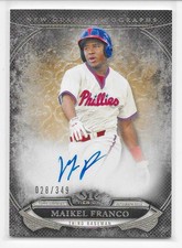 2015 15 TOPPS TIER ONE MAIKEL FRANCO NEW GUARD AUTO SIGNATURE 28/349
