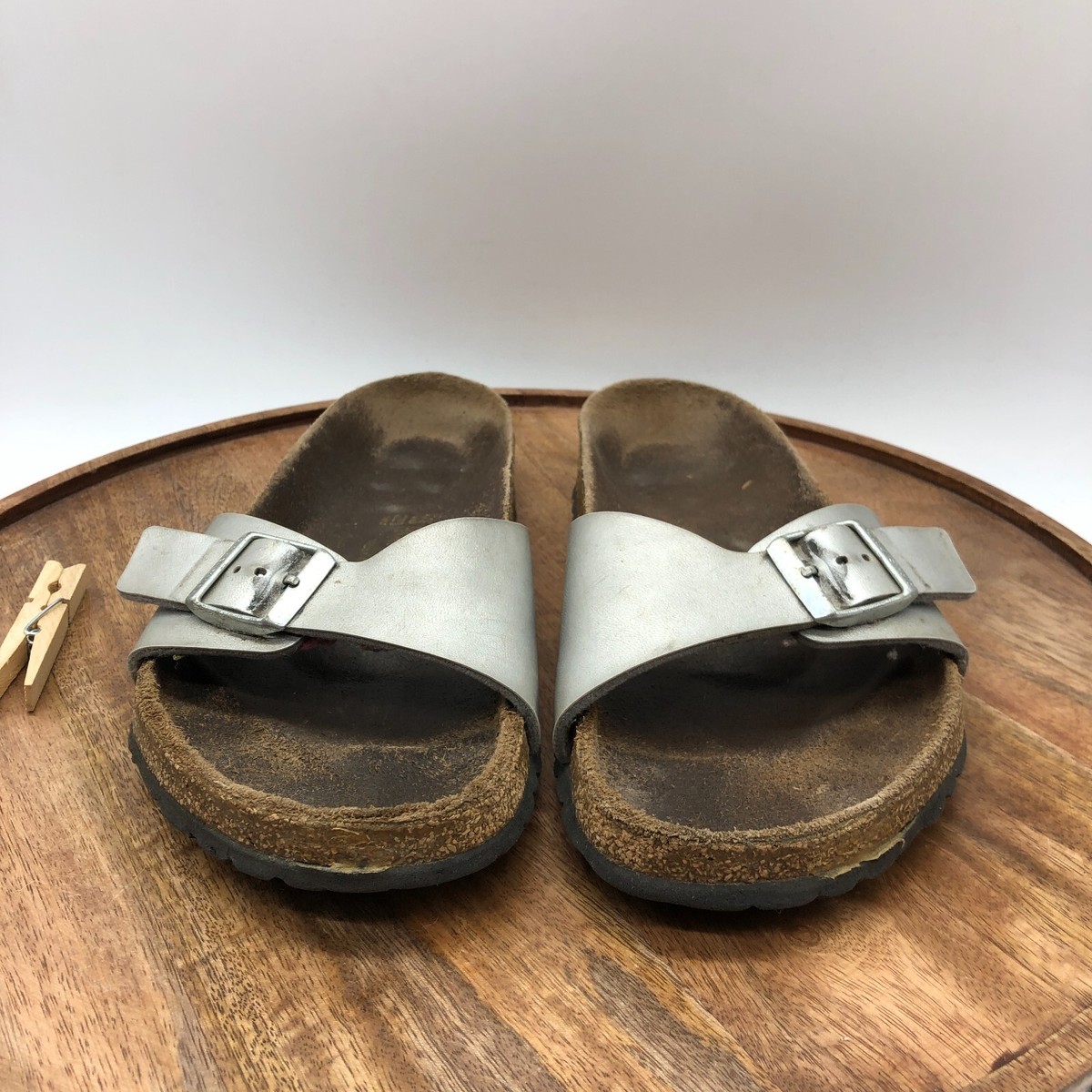 Birkenstock Madrid Women's Size 40 US 9 Silver Birko-Flor