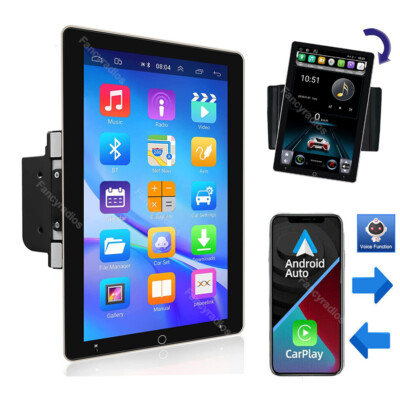 2Din 10inch Car Radio Stereo Apple CarPlay Android 15 Rotatable GPS Navi WIFI BT