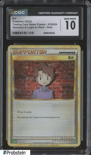 2023 Pokemon Venusaur & Lugia ex Deck 018/034 Bill Holo CGC 10 GEM MINT
