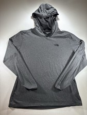The North Face Hoodie Shirt Women s Gray/black Trim Long Sleeve Thumb Holes L