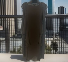 Chico's Sz 2 Misses 12 Dress Brown Layered Ruffled Boho City New w/Tags