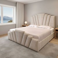 Luxury Plush Velvet Crown Bed Frame Ottoman Storage & Mattress 3FT 4FT6 5FT 6FT