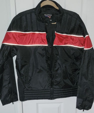 AllState Leather Motorcycle Black Red Jacket ...