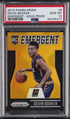 2015 PANINI PRIZM EMERGENT GOLD PRIZM #6 DEVIN BOOKER 5/10 PSA 10