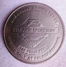 One dollar gaming token from Palace Station, Las Vegas