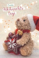 Weihnachten GrußKarte - GlüCkwunschkarte Mit Umschlag - TeddybäR Mit Weihnach