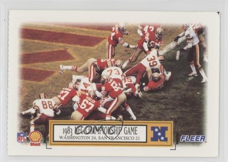 1995 Fleer Shell Drive to the Super Bowl Ripped 1983 NFC Championship Game 0wp8