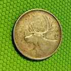 1954 Canada 25 Cents Circulated 80% Silver Coin Caribou Canada Currency Quarter