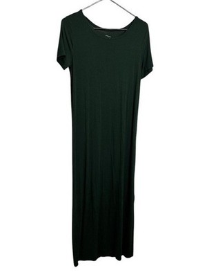 hunter green t shirt dress Hunter Green Satin Button Down Shirt Dress main image 0