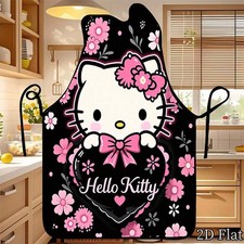 1pc of Sanrio Hello Kitty Adorable Cartoon Apron Featuring a Pink Floral Pattern