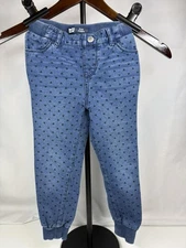 Levi's Knit Jogger Jeans Toddler 4 Regular Blue Heart Print Pull On Pants