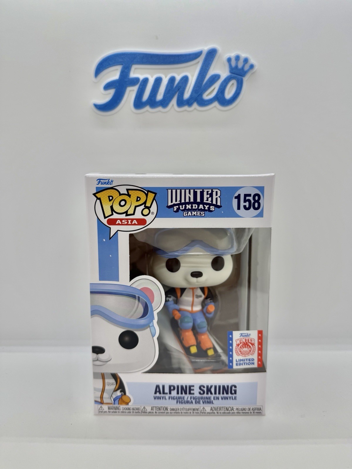 Funko Pop Asia Winter Fundays Alpine Skiing 158 édition rare en vinyle de collection