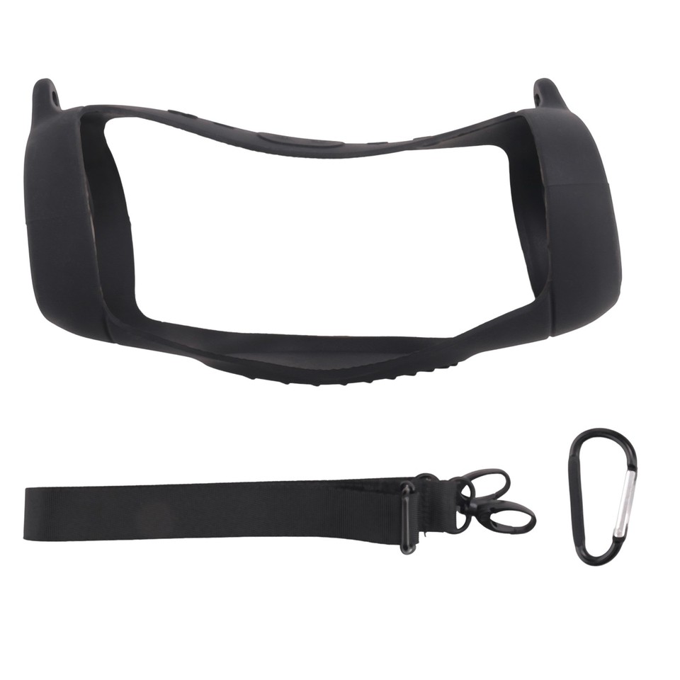co2CREA Custodia Protettiva in Silicone Compatibile per JBL Flip 6 (silicone + gancio moschettone + tracolla (altoparlante non incluso) (Nero)(solo scatola,Case Only
