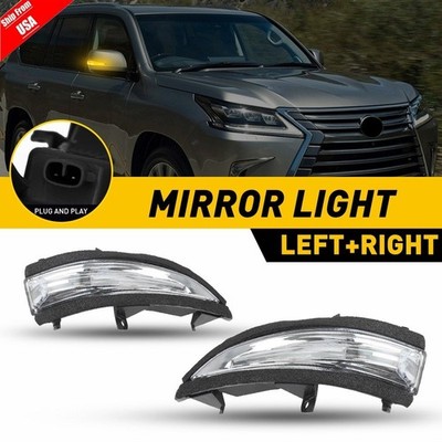 Pair Mirror Turn Signal Lens Driver Passenger Set FOR 2010-23 Lexus LX570 GX460