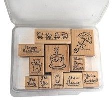 Stampin  Up wooden stamps set of 11  announcements  