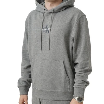 Calvin Klein Jeans Sweat à Capuche pour Homme Terry Monogram Gris - Photo 1/3