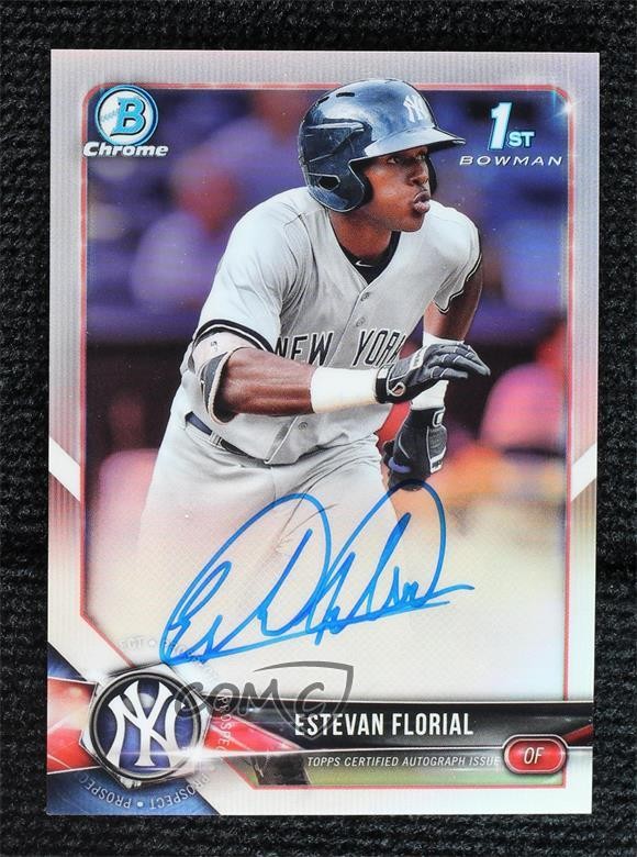 2018 Bowman Chrome Prospect Refractor 249/499 Estevan Florial #CPA-EF Auto j6a