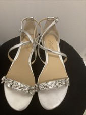 Jewel Badgley Mischa Sandals Size7 Silver With Bling
