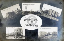 Bradley IL Illinois Factories View RPPC Photo Postcard COPY