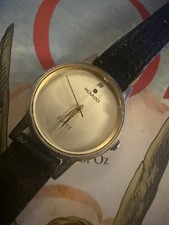 Vintage Movado Museum White Dial Wristwatch Gold Tone Untested for Parts Repair
