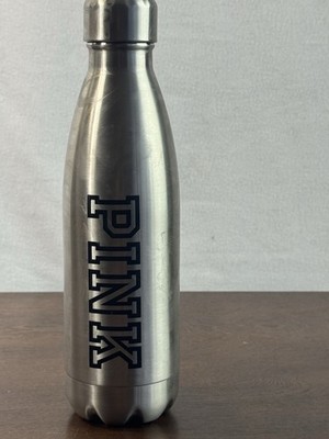 Victoria's Secret PINK Active Silver Metal Stainless Steel Water Bottle 17 oz.