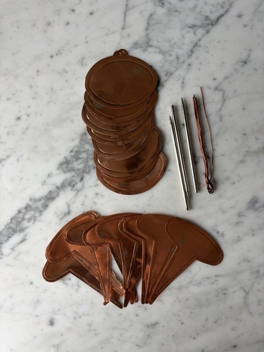 Lot of Copper Metal Stick & Hanging Plant Labels Reusable, Indoor Outdoor