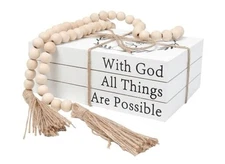 Decorative Books for Home Decor, Faux Books for Decoration, Rustic Blessed