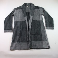 Eileen Fisher Women’s S Organic Cotton Hazy Blocks Shawl Collar Cardigan Jacket
