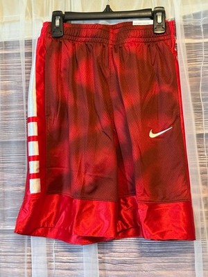 Nike Boys Elite Dri-FIT Loose Fit Basketball Shorts Red White Large